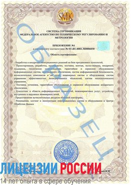 Образец сертификата соответствия (приложение) Златоуст Сертификат ISO 27001