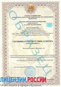 Образец сертификата соответствия аудитора №ST.RU.EXP.00005397-3 Златоуст Сертификат ISO/TS 16949
